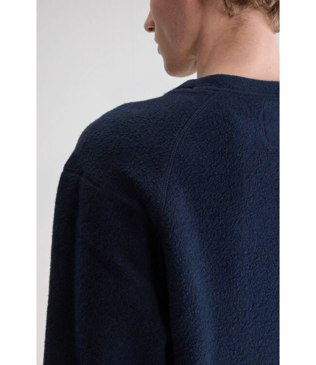 Bellerose Matt fleece crew sweater navy