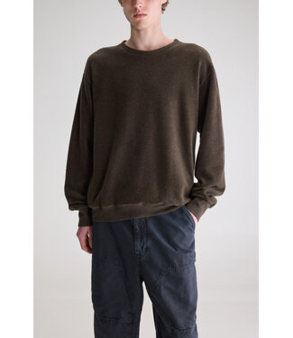 Bellerose Matt fleece crew sweater dark brown