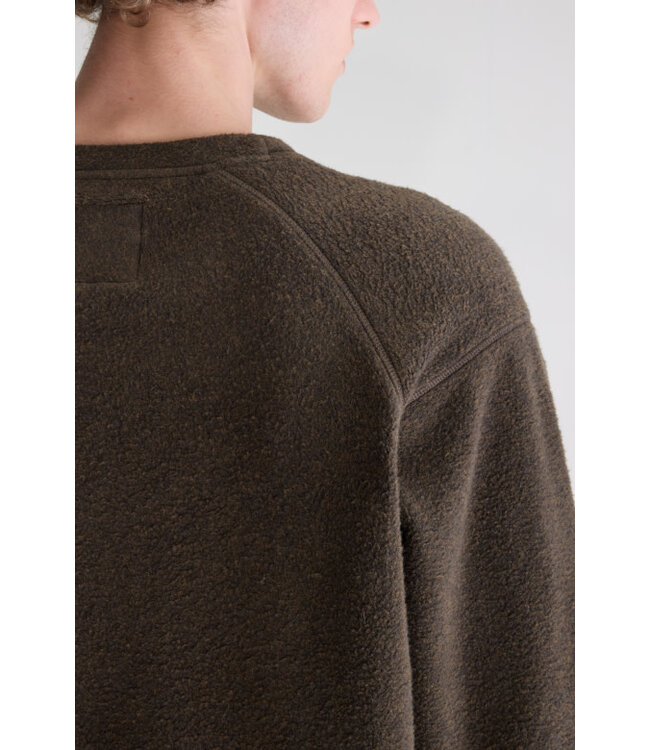 Bellerose Matt fleece crew sweater dark brown