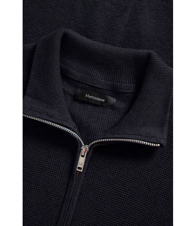 Matinique Malagoon half zip knit navy blazer