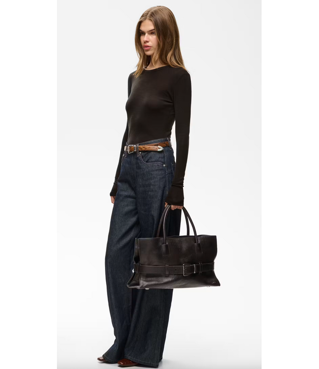 Gestuz GZninia longsleeve chocolate brown roundneck
