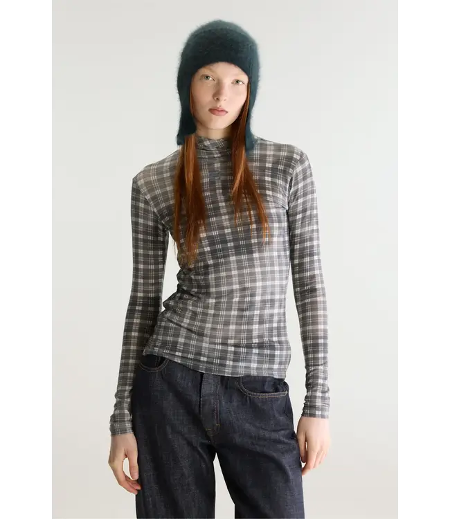 Bellerose Vinny62 Slim longsleeve grey/pink check A