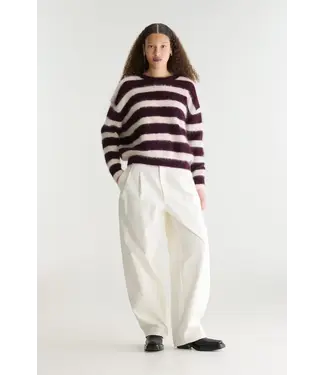 Bellerose Datus62 striped sweater Cordovan / Parchemin