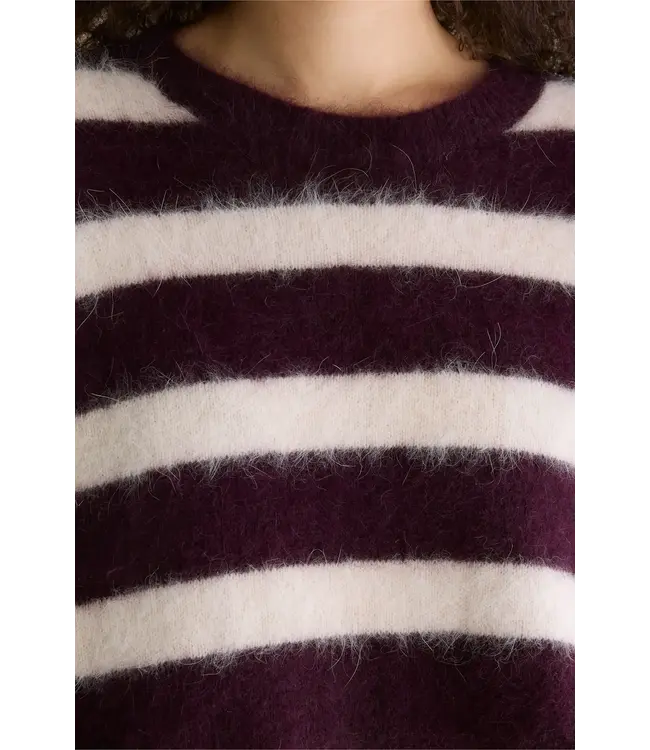Bellerose Datus62 striped sweater Cordovan / Parchemin