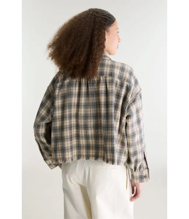 Bellerose JONNIE cropped check shirt black/crystal/natural