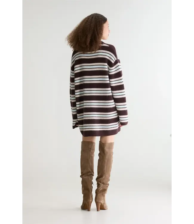 Bellerose DUSOR Striped Polo dress Dark roast / Oasis / Oyster