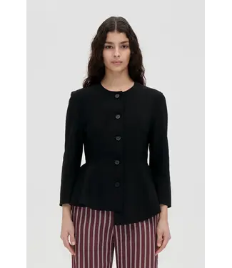 Stine Goya Flared Button-Up Top Black