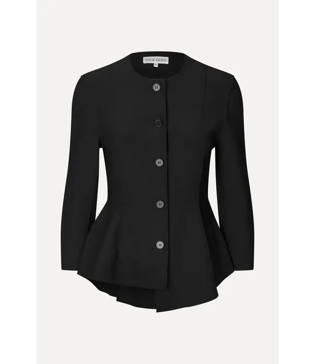 Stine Goya Flared Button-Up Top Black