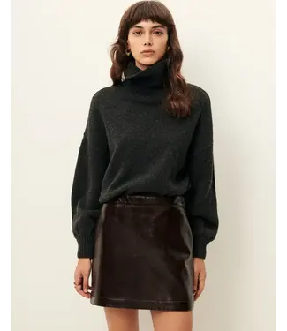 Sessùn Abby mini vinyle skirt browny