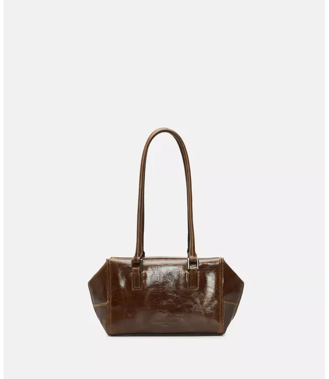 Satchel bag cognac lak leather