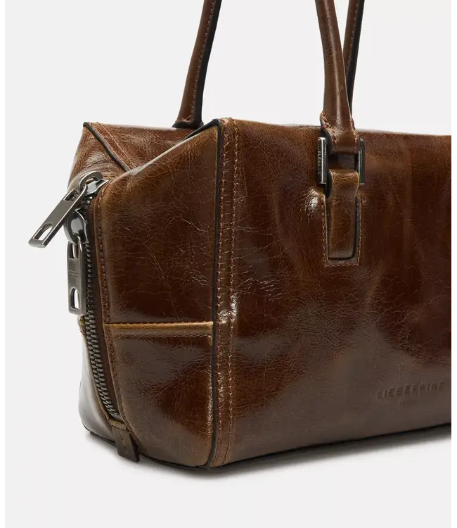 Satchel bag cognac lak leather