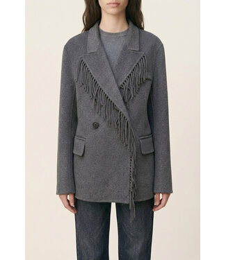 Vanessa Bruno helenka jacket molted grey fringe