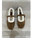 Posa moritz ballet flats suede fur tabacco