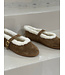 Posa moritz ballet flats suede fur tabacco