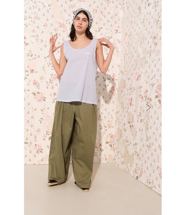 American Vintage eluabird top white blue stripe