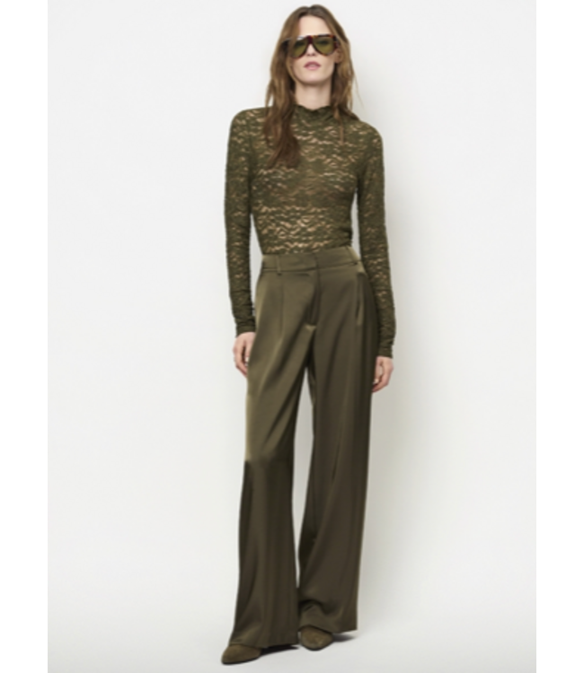 Dante 6 Jules Bold Satin Smart pants Moss Olive 3895