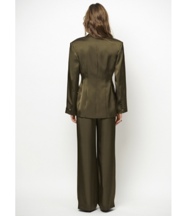 Dante 6 Jules Bold Satin Smart pants Moss Olive 3895
