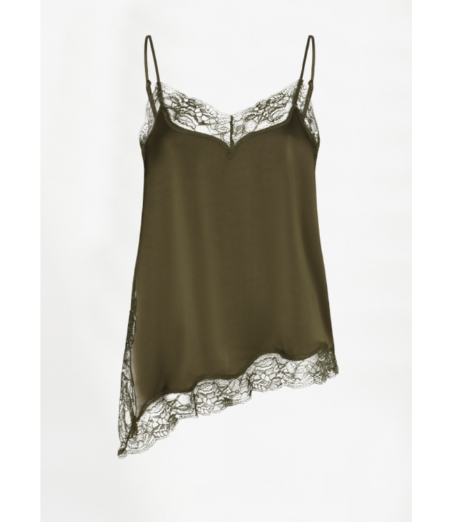 Dante 6 Dawna Bold Satin Lace camisole Top Moss Olive 3895