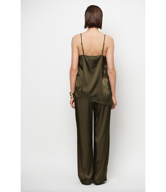 Dante 6 Dawna Bold Satin Lace camisole Top Moss Olive 3895