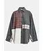 Essentiel Antwerp Kingsley grey patchwork shirt