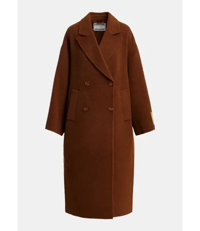 Essentiel Antwerp Kelp doube face coat camel
