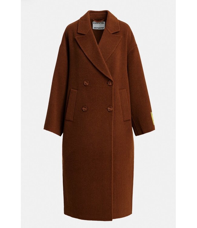 Essentiel Antwerp Kelp doube face coat camel