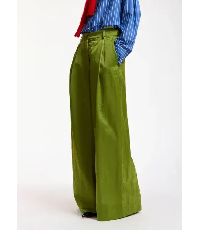 Essentiel Antwerp Karmen wide leg olive garden green pants