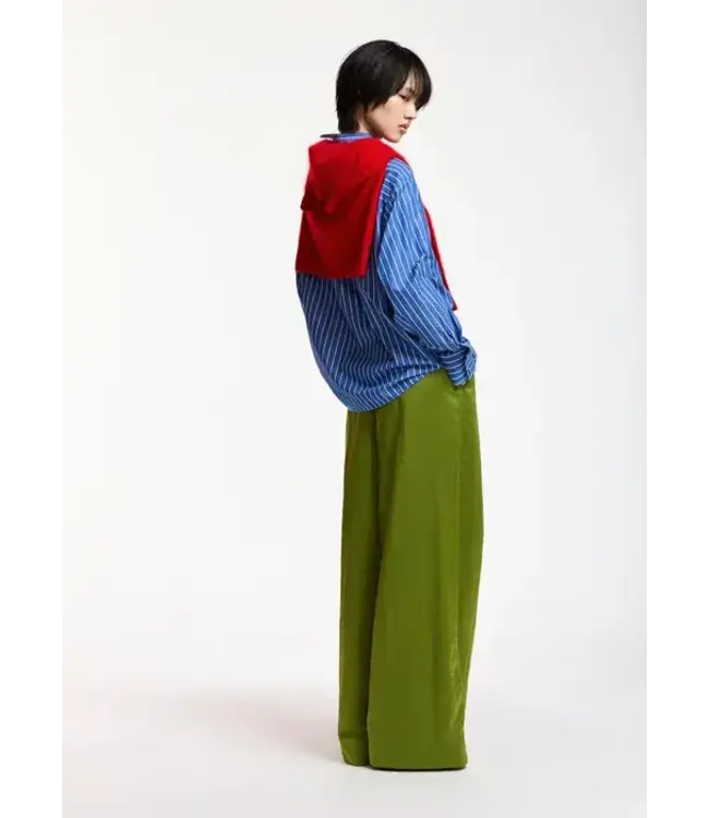 Essentiel Antwerp Karmen wide leg olive garden green pants