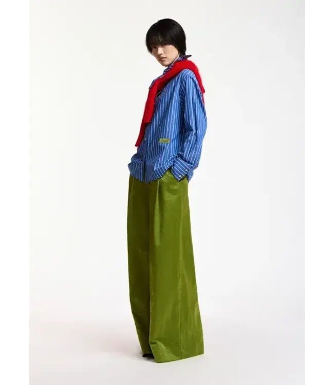 Essentiel Antwerp Karmen wide leg olive garden green pants