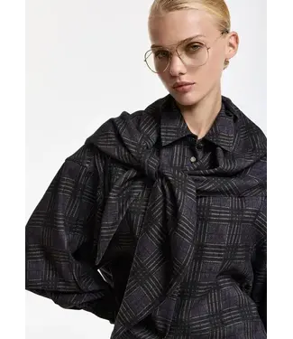 Essentiel Antwerp Kiss oversized shirt check dusty green