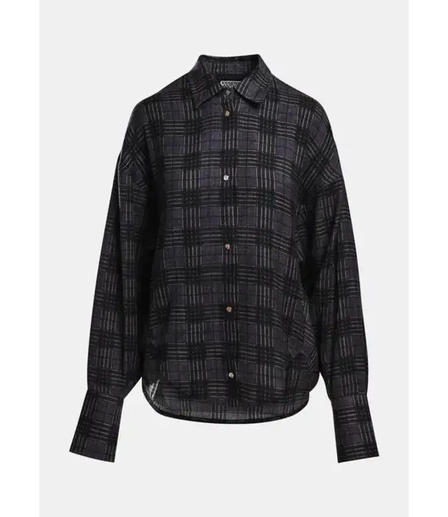 Essentiel Antwerp Kiss oversized shirt check dusty green
