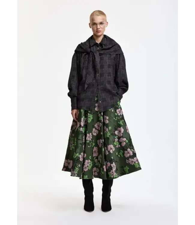 Essentiel Antwerp Kiss oversized shirt check dusty green