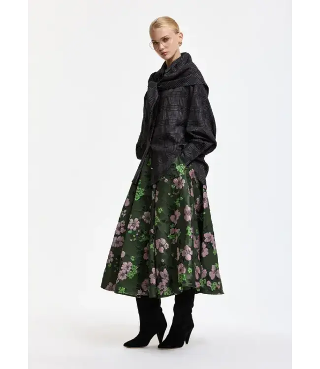 Essentiel Antwerp Kiss oversized shirt check dusty green