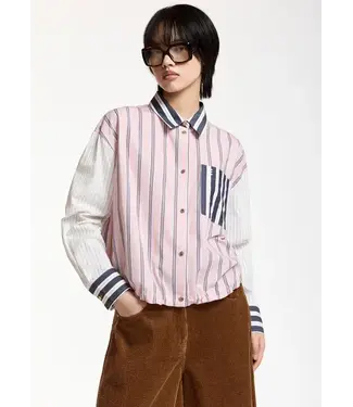 Essentiel Antwerp Kozef blouse pink combo steel pulse