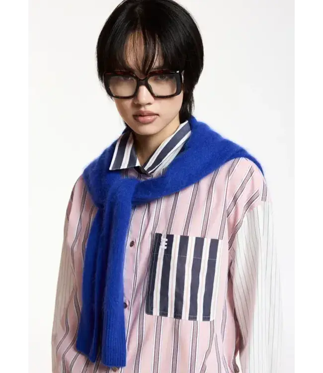 Essentiel Antwerp Kozef blouse pink combo steel pulse