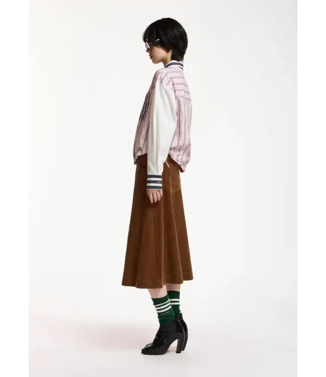 Essentiel Antwerp Kozef blouse pink combo steel pulse