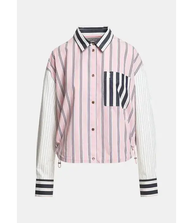 Essentiel Antwerp Kozef blouse pink combo steel pulse