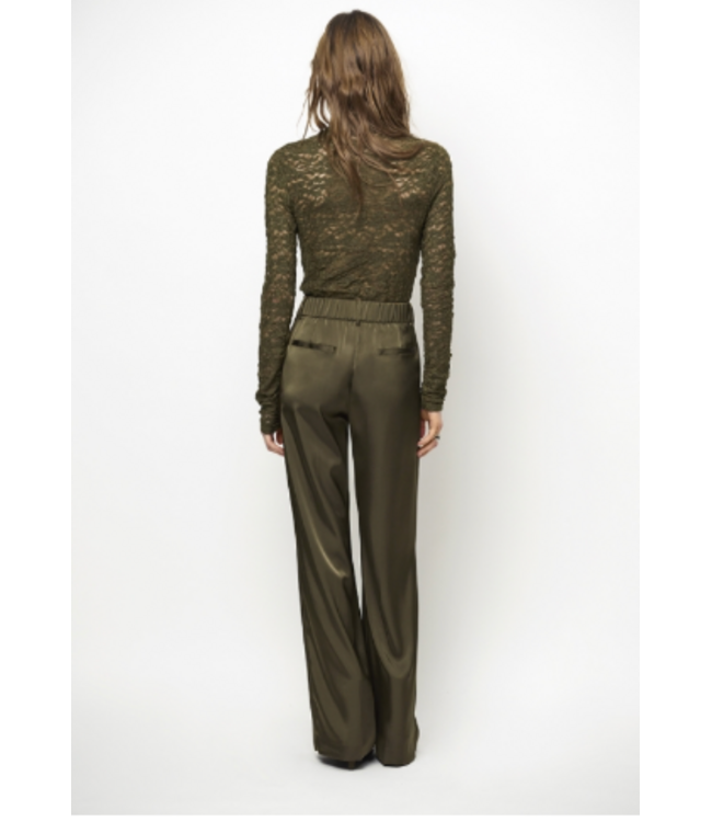 Dante 6 Irony Lace Turtle Neck Top Moss Olive 3895