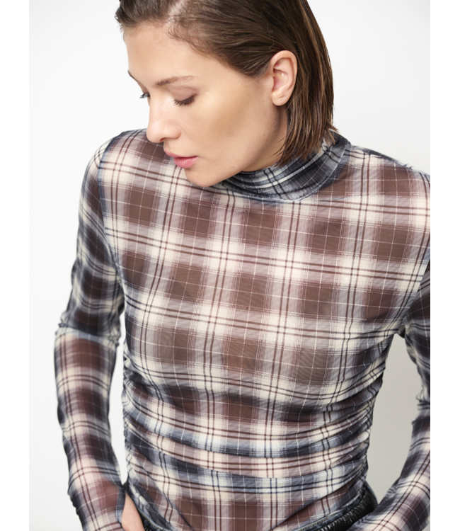 Dante 6 Casha Printed Check Mesh Top Multicolour 9990