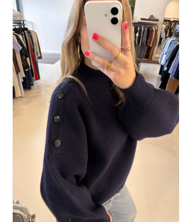 Sessùn Uthan buttons sweater navy