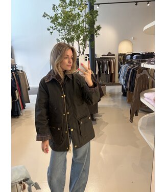 Barbour icons tartan collar olive classic jacket