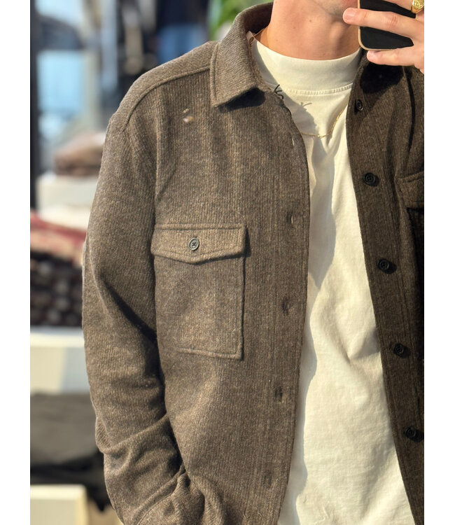 Genti Uptown overshirt 142 taupe
