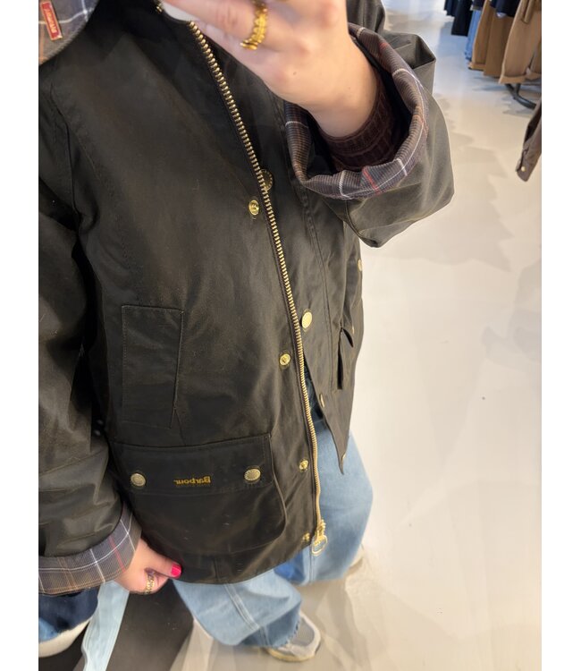 Barbour icons tartan collar olive classic jacket