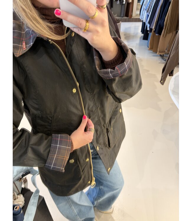 Barbour icons tartan collar olive classic jacket