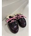 Posa Boat Loafer Mule Fur Box Leather Burgundy