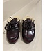 Posa Boat Loafer Mule Fur Box Leather Burgundy