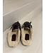 Posa Boat Loafer Mule Fur Box Leather Burgundy