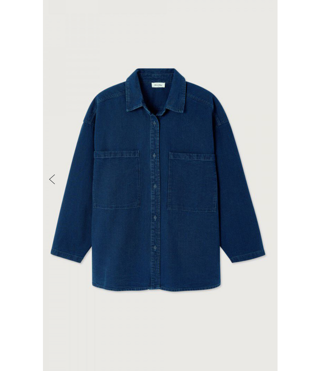American Vintage Chemise Comow Shirt Blue Brut