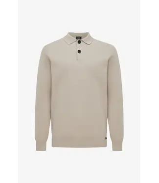 Genti Longsleeve Button Polo 039 Beige