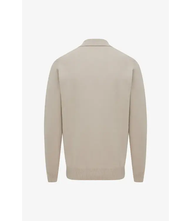 Genti Longsleeve Button Polo 039 Beige